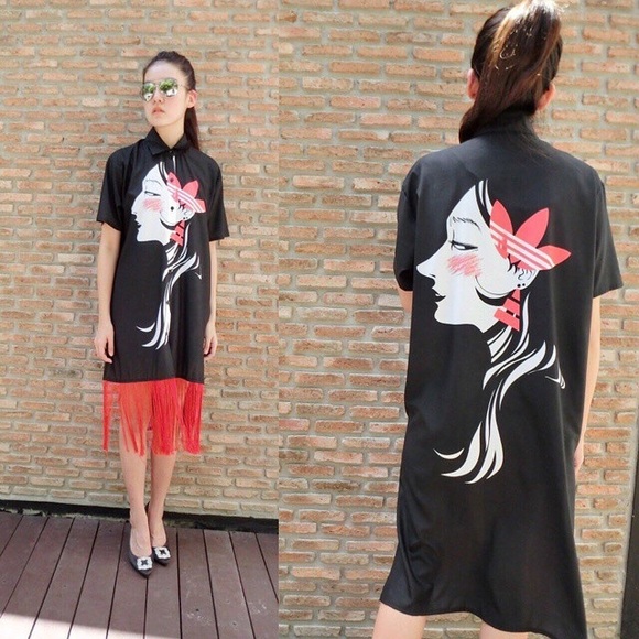 SOLD🌸Lady Adidas Shirt Dress💕FreeSizeS-XL