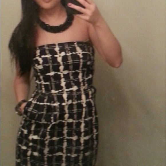Express strapless black and white dress - Picture 1 of 1