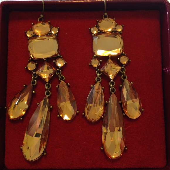 Amber colored earrings