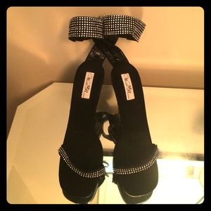 Black Rhinestone Stilettos