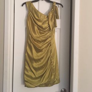 Chartreuse White by Vera Wang one shoulder dress