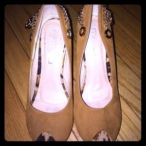 Leopard wedge shoes