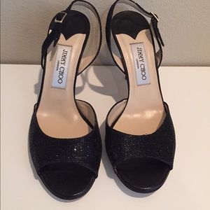 Jimmy choo shoes laser glitter fabric black