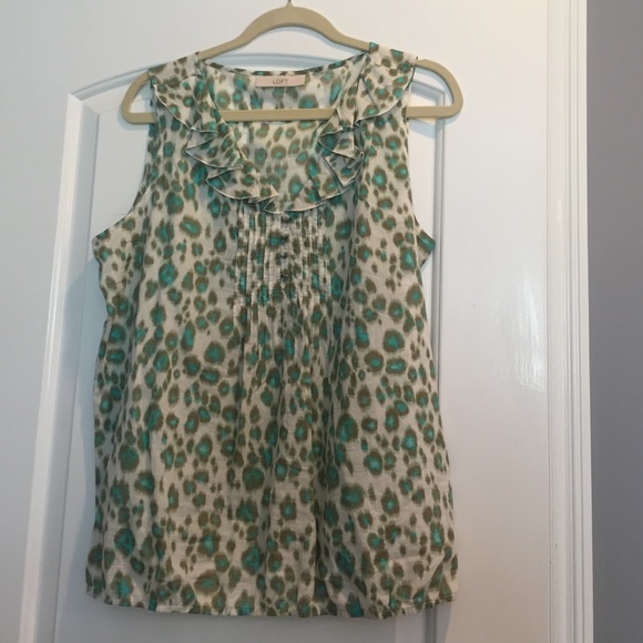 LOFT sleeveless leopard shirt