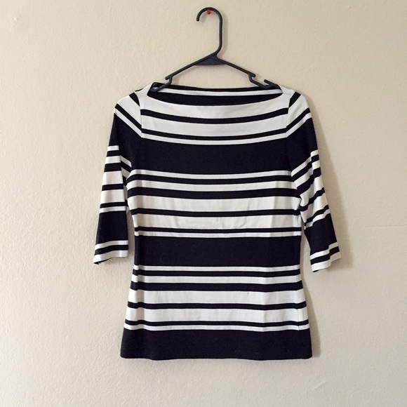 🌟SOLD🌟 Black/White Striped Top by Cynthia Rowley
