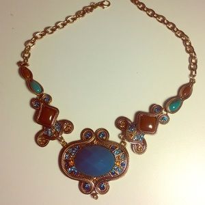 Teal statement necklace