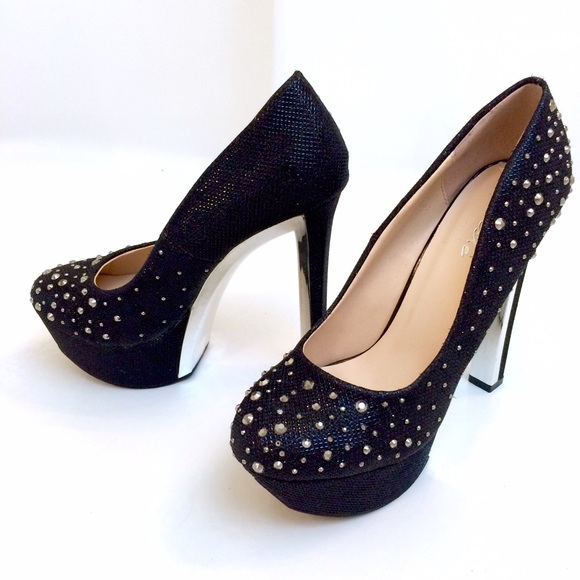 Celeste Shoes - Sparkle Pumps with Mirrored Soles