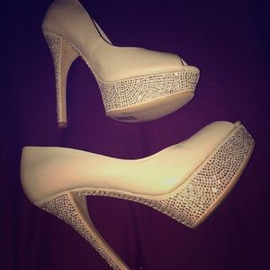 Aldo heels with rhinestones