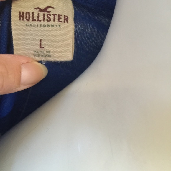 Hollister Abercrombie blue logo tshirt/top sz L - Picture 3 of 3