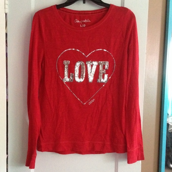 Aeropostale red long sleeve top