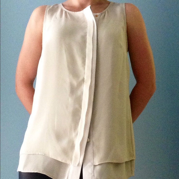 Ann Taylor nude woven top.
