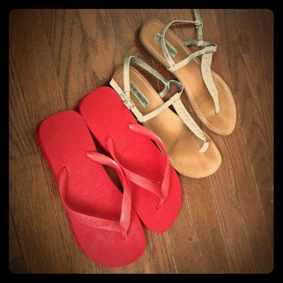 Bundle! Steve Madden Spikes Sandals + Red Havainas