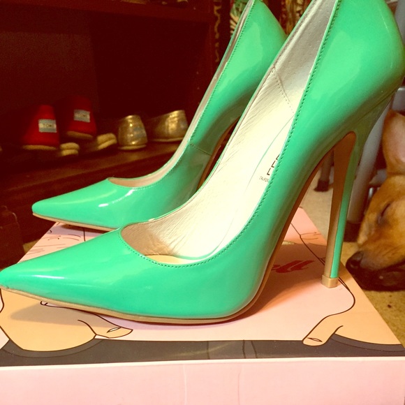 Jeffrey Campbell Mint Patent Leather Pumps
