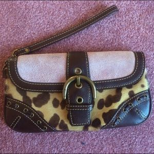 Coach ocelot print wristlet