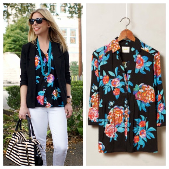 Anthropologie Tops - Anthro Woodland walk buttondown