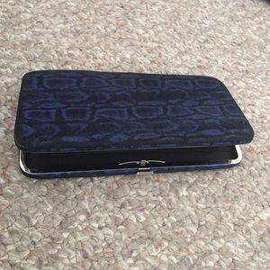 Blue and black snake skin clutch Blue and black snake skin clutch