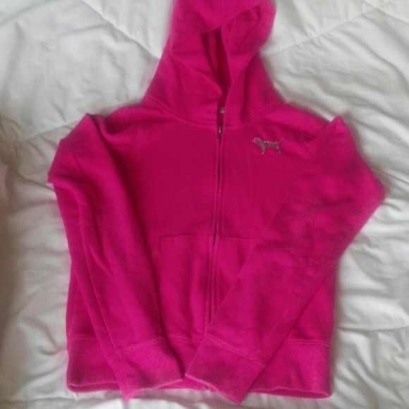 Vs pink bling zip up
