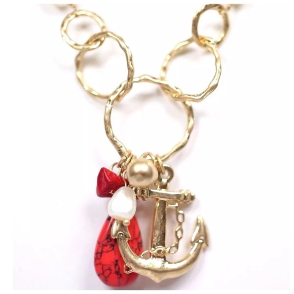 💕 Stone Anchor Necklace - Picture 3 of 4