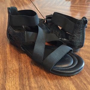 Faux crocodile sandals