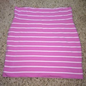 Pink and white striped mini skirt!