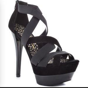 Jessica Simpson black strappy heels