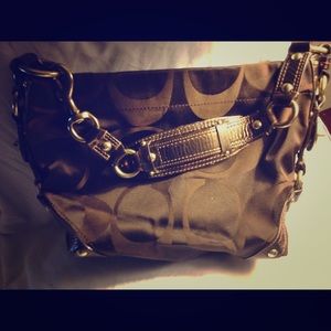 Dark Brown Signature Coach Hobo