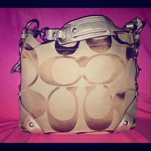 Coach Sig. Tan/ Silver LG Carley Make offers!!