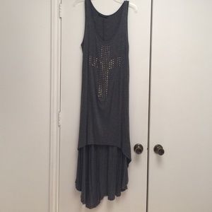 Cross high low dress