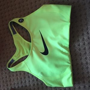 Neon Nike sports bra