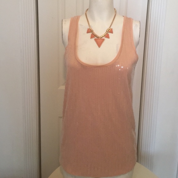 Ann Taylor peach sequin top