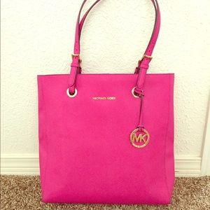 Michael Kors Raspberry Leather Jet Set Travel