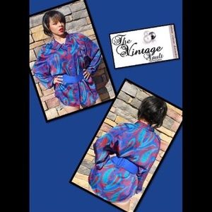 Silk Button up Shirt/Dress S/M