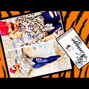 Leopard vintage Crop top button up M/L