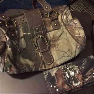 Camo Handbag &+ Wallet