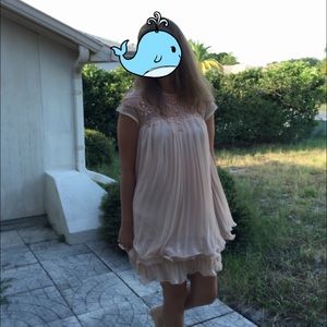 Blush Pink Pleated Dress