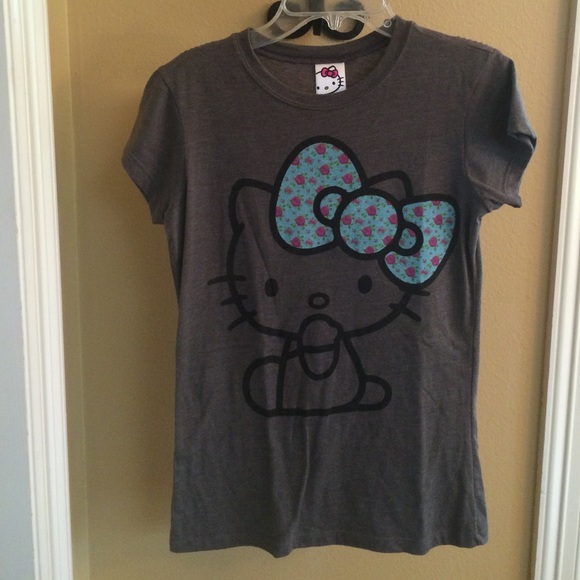 Gray Hello Kitty Fitted Tshirt