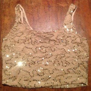 Sequined crop top