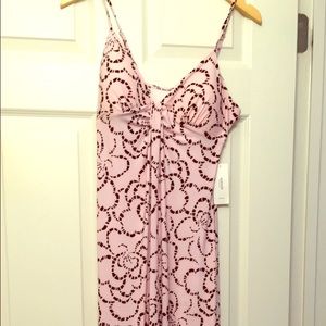 An Alfani pink dress with black flower designs!