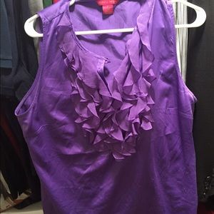 Purple sleeveless blouse