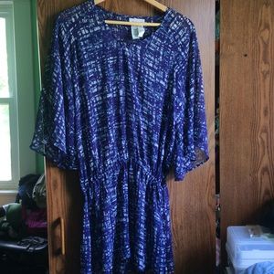 Ariat Swim Cover Up Sheer Tunic Medium Blues