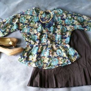 Fire Los Angeles Floral Sheer Blouse