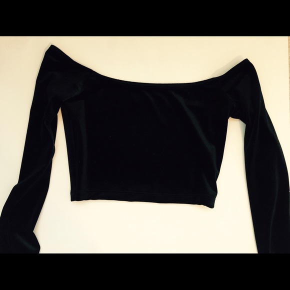 American Apparel Velvet Long Sleeve Off Shoulder