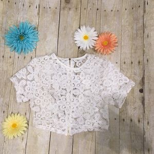 White crochet crop top