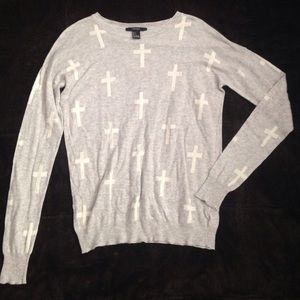 Long sleeve crossed sweater