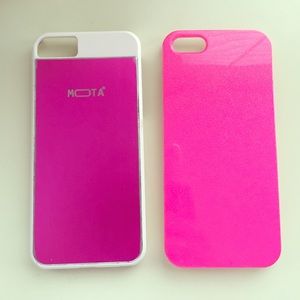 2 pink iPhone 5 cases