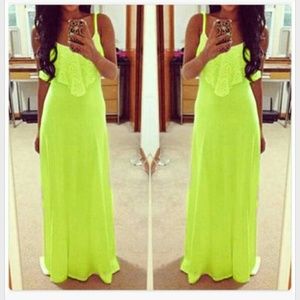 Neon green dress size large nwt