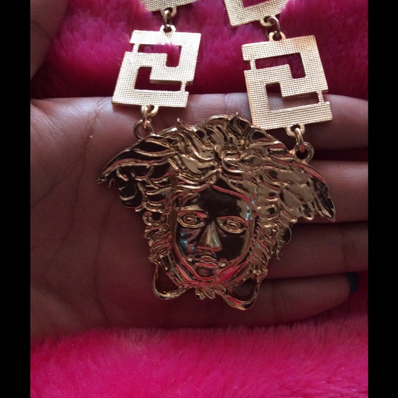 Versace face gold necklace