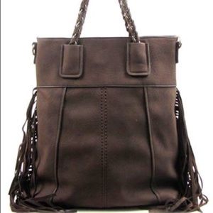 💰 price drop 💰 Brown Suede Fringe Handbag