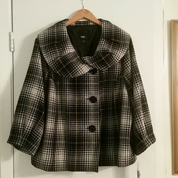 Black plaid jacket with oversized lapels