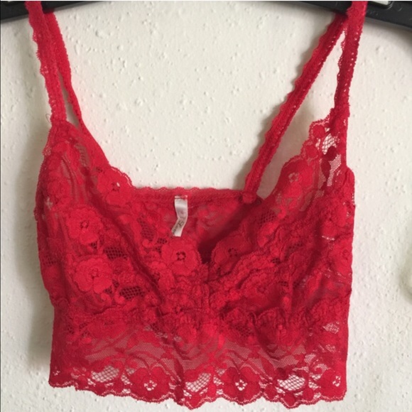 Red lace bralette